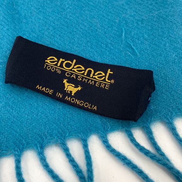 Erdenet cashmere blue scarf - Picture 4 of 6